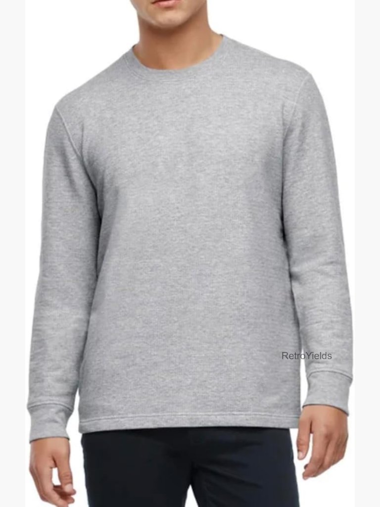 Men's Long Sleeve Textured Crew Pullover Sweater